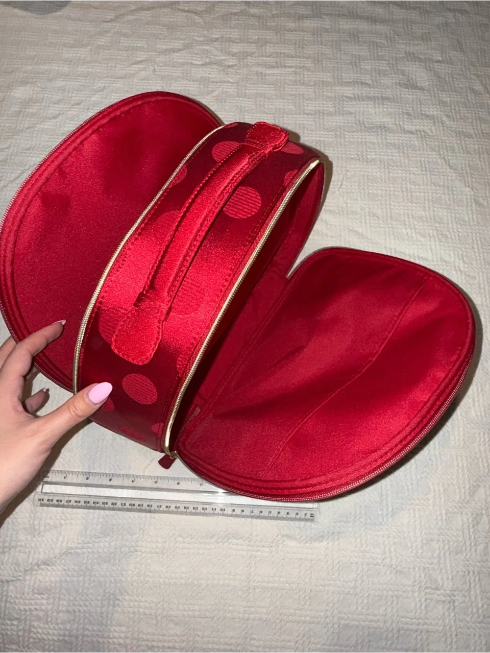 Estee Lauder Red Polka Dot Cosmetic Case Dual-sided